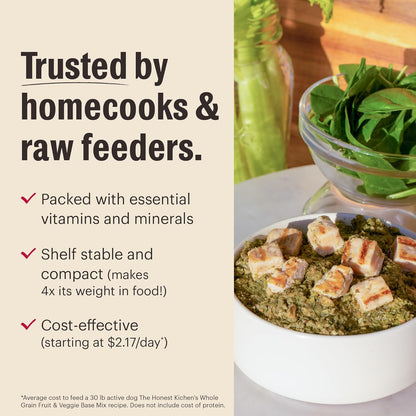 The Honest Kitchen Human Grade Dehydrated Grain Free Veggie, Nut & Seed Base Mix for Dogs - 7 Pound Box (Makes 12 Pounds)