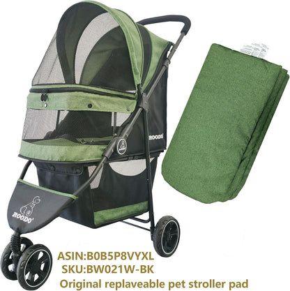ROODO Pet Stroller Inner Pad for Exclusive Use,Original,Replaceable,Easy to Clean,Set of 3 pc(Green) - Pawvie