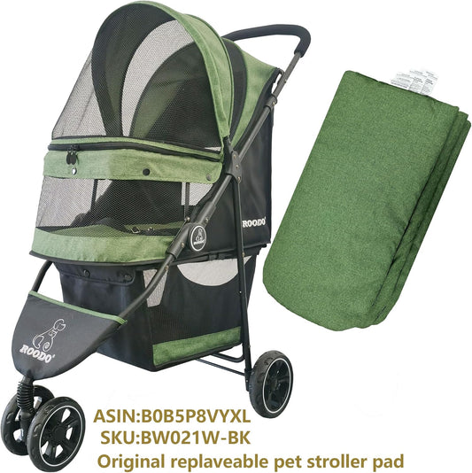 ROODO Pet Stroller Inner Pad for Exclusive Use,Original,Replaceable,Easy to Clean,Set of 3 pc(Green) - Pawvie