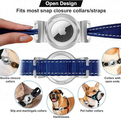 SANKALA Stainless Steel Airtag Dog Collar Holder, Chew-Proof & Waterproof Airtag Holder Case, Slide-On Opening, 3 Sizes for a Secure Fit on Most Collars, Straps or Backpack (Small, 1 Pack)