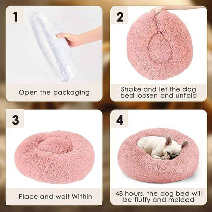 Extra Large Dog Beds, 36 Inch Human Dog Anxiety Relief Comfort Bed, Indestructible & Chew Proof Pet Beds (Pink)