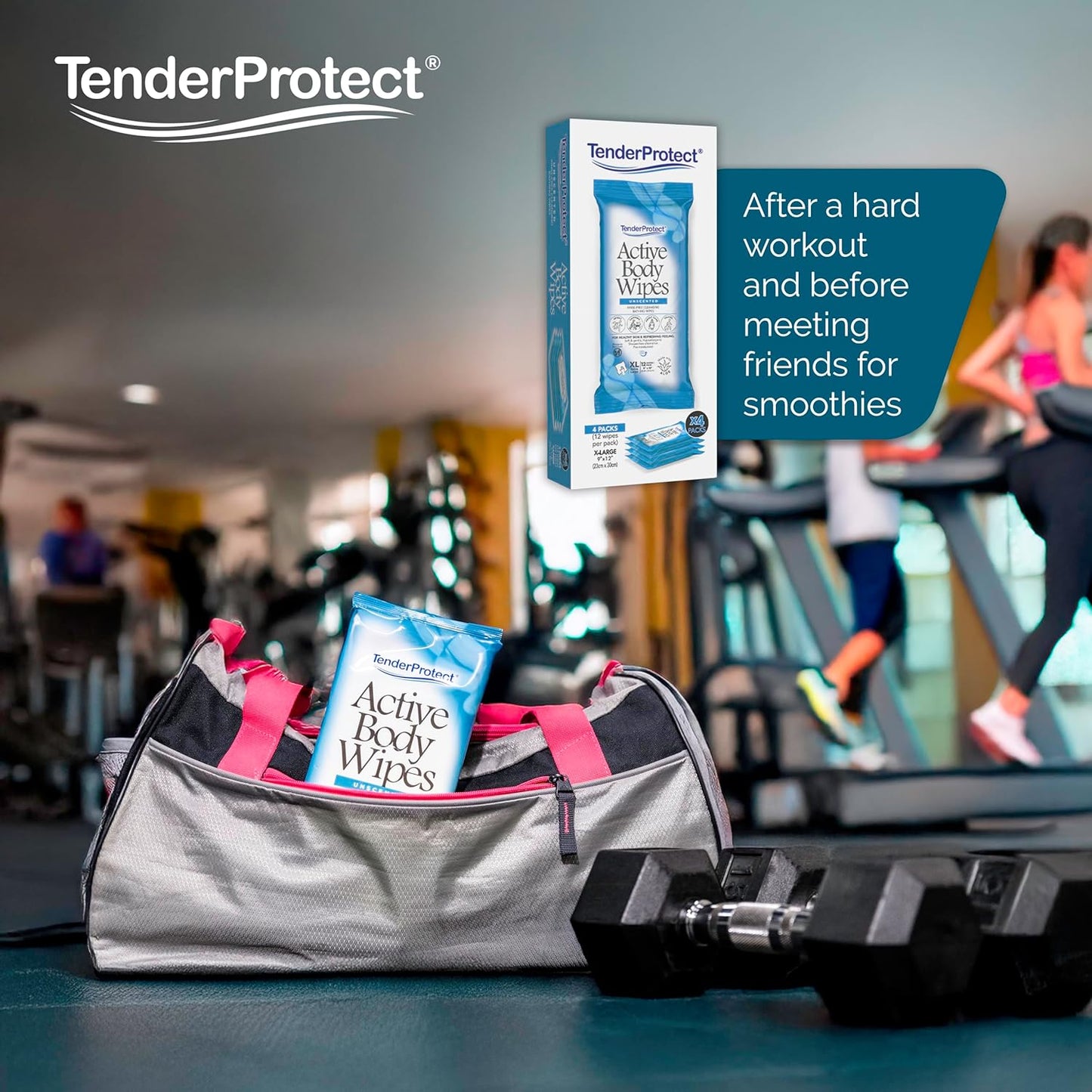 Active Body Wipes, XL Rinse-Free Shower Wipe for Adults, 9" x 12" Extra Large, Aloe, No Rinse Bath Wash Cloth - Gym, Sports, Travel, Camping, Elderly Care, Portable (Case of 576)