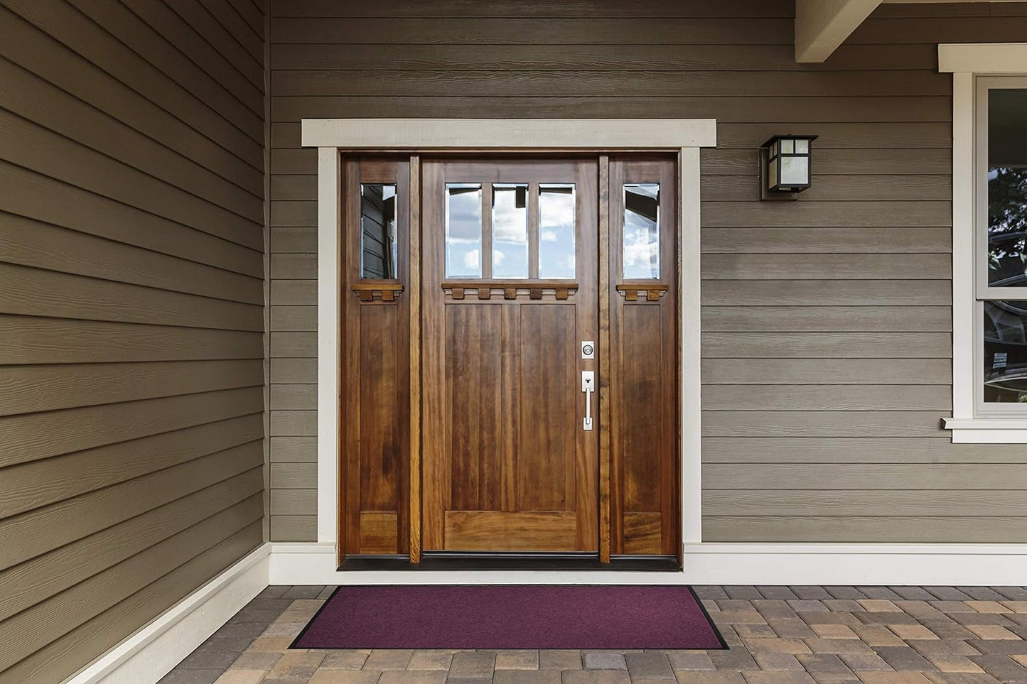 WaterHog Diamond | Commercial-Grade Entrance Mat with Rubber Border – Indoor/Outdoor, Quick Drying, Stain Resistant Door Mat (Dark Brown, 6' x 12')