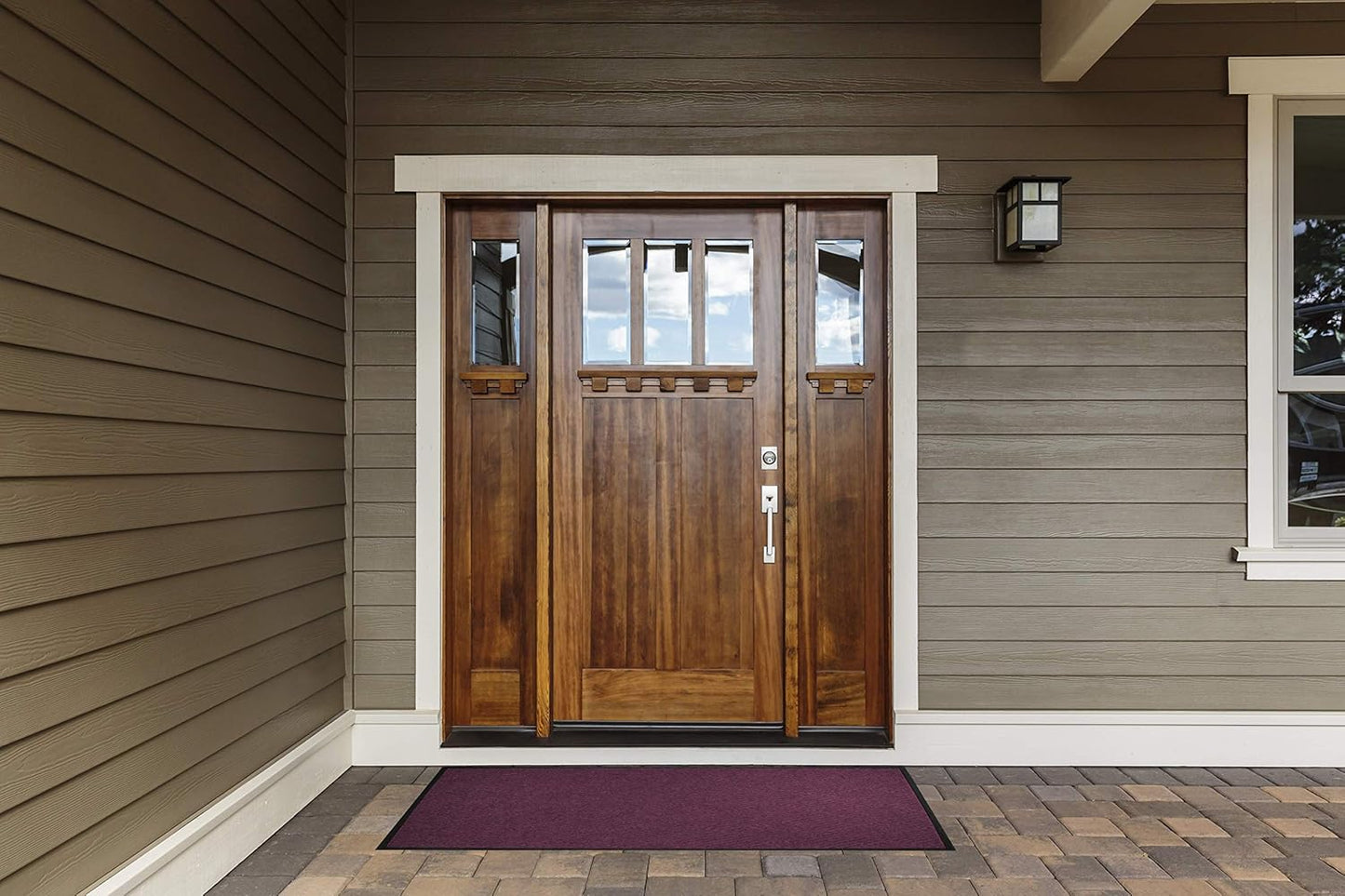 M+A Matting WaterHog Diamond | Commercial-Grade Entrance Mat with Rubber Border – Indoor/Outdoor, Quick Drying, Stain Resistant Door Mat (Blue, 4' x 8')