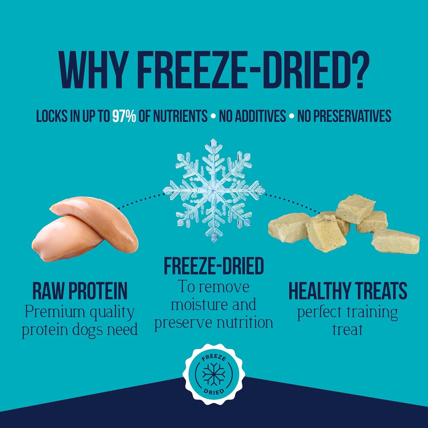 Stewart Single Ingredient Freeze Dried Raw Dog Treats, Chicken Breast, 3 Ounce, Approx. 55 Pieces per Resealable Tub, Training Treats or Meal Topper, High Protein, Grain Free, Gluten Free