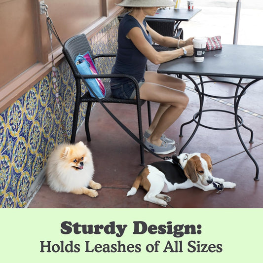 Canine Hitch- Secure Dog Leash Parking Wall Large Hook with Clip 6 Pack - Tie Out Stainless Steel & ABS Mounting Plate for Strength - Practical Lead Management for Home & Business