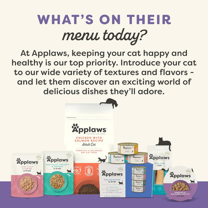 Applaws Natural Wet Canned Cat Food, Made with Limited and Natural Ingredients, Real Protein with No Artificial Additives, Fish Selection Variety Pack in Broth (12 x 2.47oz Cans)