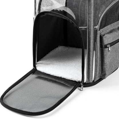 Cat Carrier Backpack for Small Medium Cats Dogs Backpack Puppies up to 26 Lbs, Excellent Visibility and Airflow,Lightweight and Portable Travel Pet Carrier Bag Foldable Design