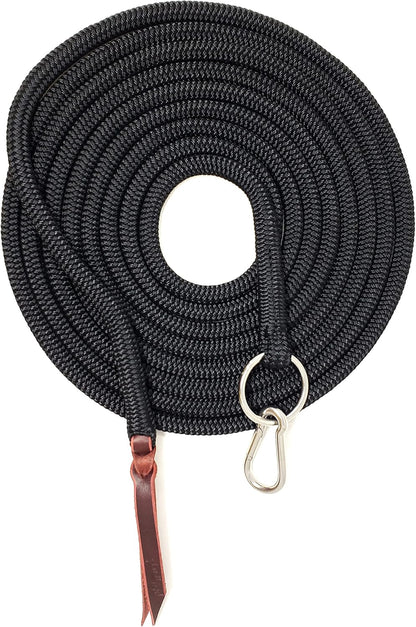 22' Long Line with SS O Ring and Carabiner (Black)