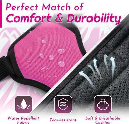 Eagloo Dog Harness for Large Dogs, No Pull Service Vest with Reflective Strips and Control Handle, Adjustable and Comfortable for Easy Walking, No Choke Pet Harness with 2 Metal Rings, Rose Red, L