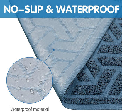 UPSKY Cat Litter Mat, Litter Trapping Mat Soft on Kitty Paws, Large Litter Box Mat 35" x 24" Scatter Control for Indoor Cats Waterproof and Extra Large Pretty Litters Carpet