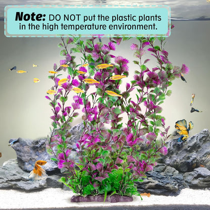 Hamiledyi Aquarium Plastic Plants Aquarium Decor Artificial Fish Tank Plants,Tall Fish Tank Decorations, Extra Large Aquarium Plant 20.4-inch Tall,1PCS