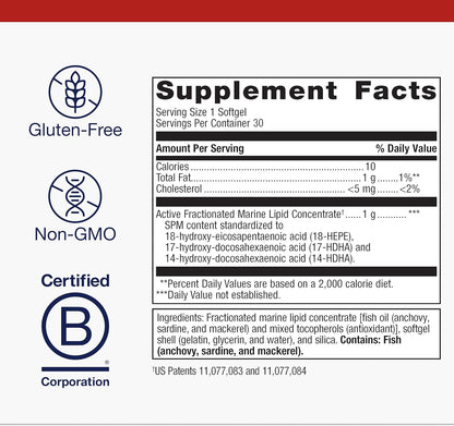 Metagenics SPM Active One Daily Supplement - Next Generation Omega Fish Oil with Pro Resolving Mediators for Joint Soreness & Soothing Relief* - Sustainably Sourced - Gluten-Free - 30 Softgels
