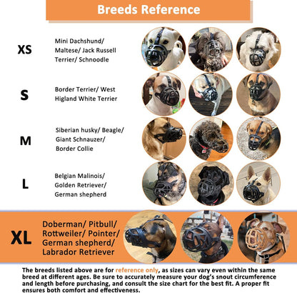 BARKLESS Dog Muzzle, Basket Muzzle for Biting, Chewing and Scavenging, Humane Cage Mouth Cover, Perfect for Grooming and Training Large Aggressive Reactive Dogs (XL, Black)