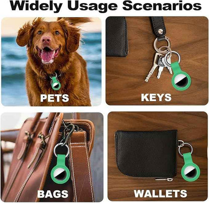 Case for AirTag 2nd Gen (2026) & 1st Gen, Silicone Holder Keychain Key Ring, Protective Cover for Apple for Air Tags, GPS Finder Accessories for Bags, Pets, Kids, Luggage, Grass Green