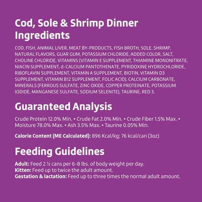 Amazon Brand - Wonder Bound Wet Cat Food, Pate, No Added Grain, Variety Pack (Cod, Sole & Shrimp, Salmon, White Fish & Tuna), 3 ounce (Pack of 24)