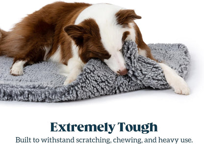 Stoutwool Indestructible Dog Bed - Fluffy Chew Proof Dog Crate Pad - Tough Kennel Pad for Aggressive Chewers - Ideal for Extra Small Breeds & Fits 22-Inch Crate - 21"x12", Charcoal