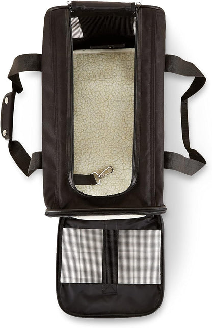 Amazon Basics Soft-Sided Mesh Pet Travel Carrier for Dog, Cat, up to 16 pounds, 16.5" L x 10.6" W x 11" H, Black