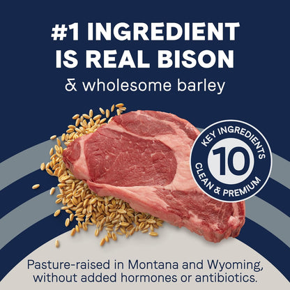 CANIDAE® Pure Limited Ingredient Premium Adult Dry Dog Food, Real Bison & Barley Recipe, Dog Dry, 24 Pounds