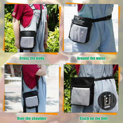 CONLI Dog Treat Pouch with Folding Bowl and Training Clicker, Treat Pouches for Pet Training Built-in Poop Bag Dispenser, Dog Training Treat Pouch for Pet Training Walking