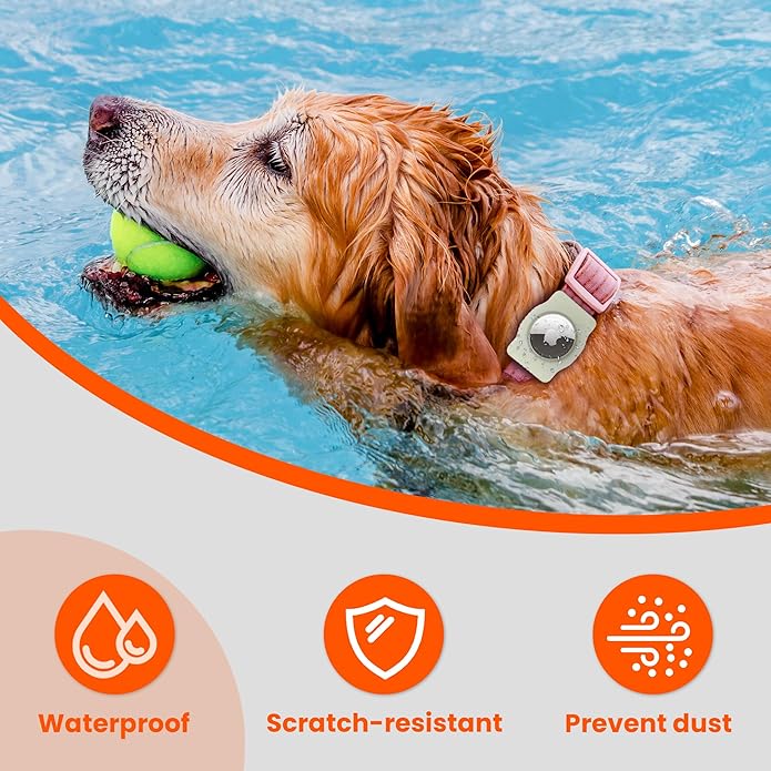 Waterproof AirTag Dog Collar Holder for Apple AirTag QR Code