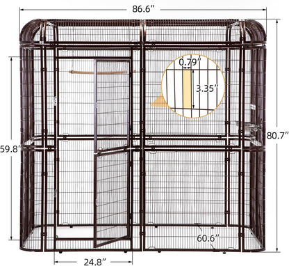 wonline Parrot Cages for Large Birds Outdoor Extra Large Bird Cage with Bird Cage and Perch, Suitable for Macaws Canaries Parrots Budgie Lovebirds