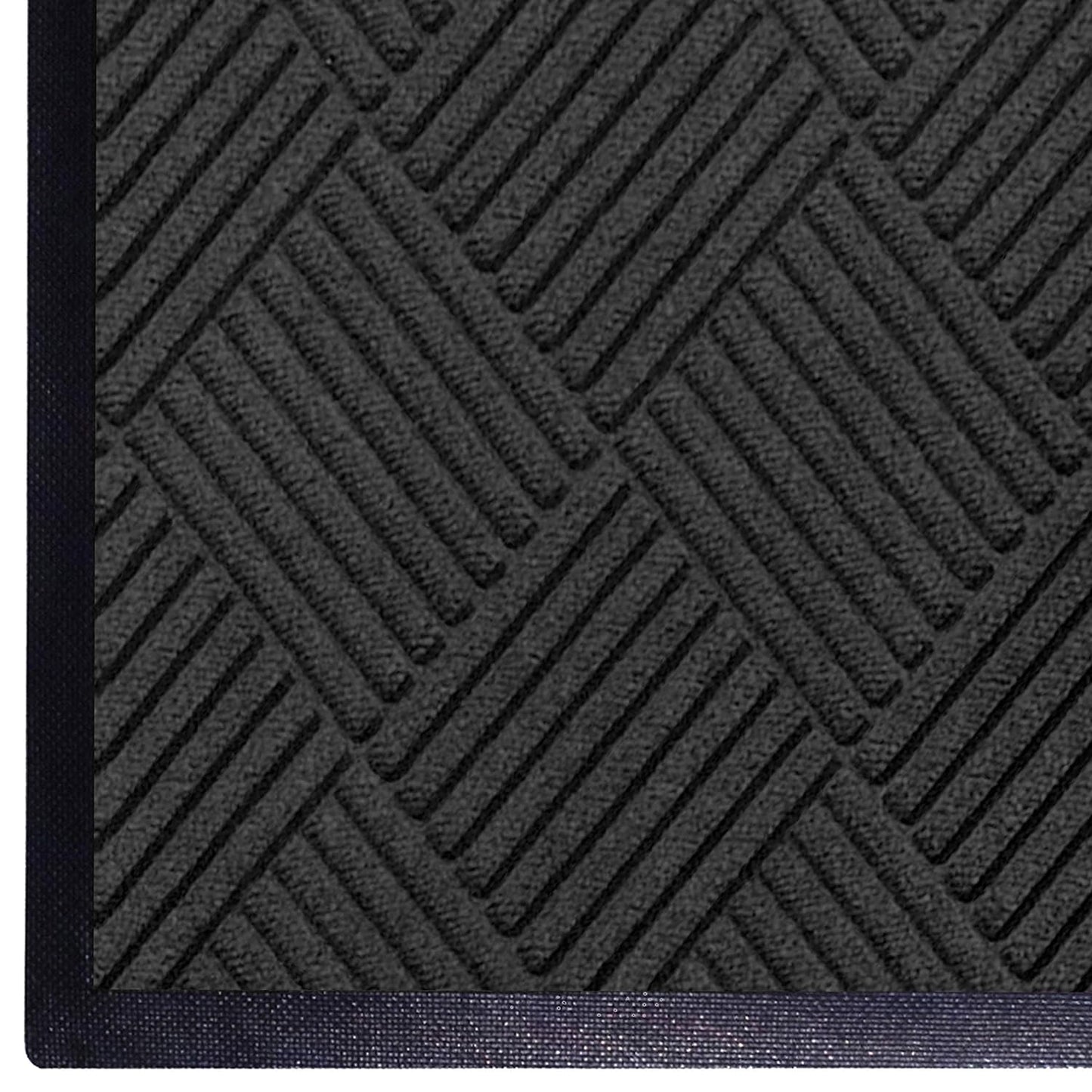M+A Matting WaterHog Diamond | Commercial-Grade Entrance Mat with Rubber Border – Indoor/Outdoor, Quick Drying, Stain Resistant Door Mat (Charcoal, 3' x 12')