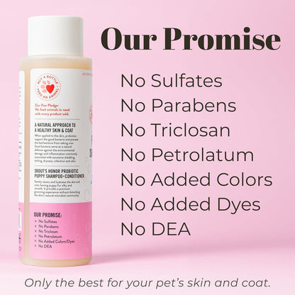 Skout's Honor Probiotic Dog Shampoo & Conditioner with Avocado Oil & Omega-3s, 97% Natural, Paraben & Sulfate-Free, Cruelty-Free, 16oz, Happy Puppy
