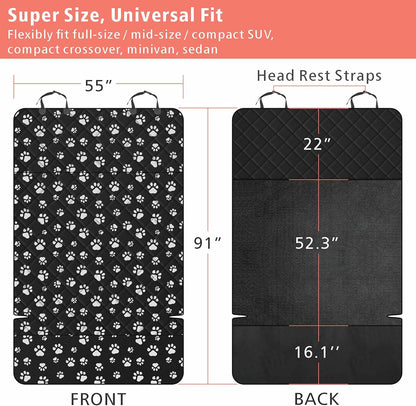 F-color SUV Cargo Liner for Dogs, Water Resistant Pet Cargo Cover Dog Seat Cover Mat for SUVs Sedans Vans with Bumper Flap Protector, Non-Slip, Large Size Universal Fit, Paw Print - Pawvie