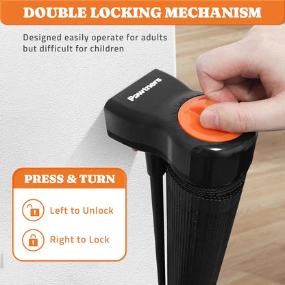 Upgrade Retractable Baby Gates, 35" Tall Extends up to 60" Wide, Mesh Dog Gate Indoor for Stairs, Outdoor Reinforced Pet Gate with Support Rods for Doorways Hallways Kitchen Bedroom, Black