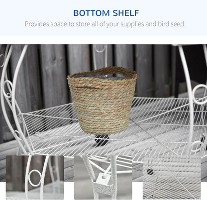 PawHut 44" Hexagon Covered Canopy Portable Aviary Flight Bird Cage With Storage