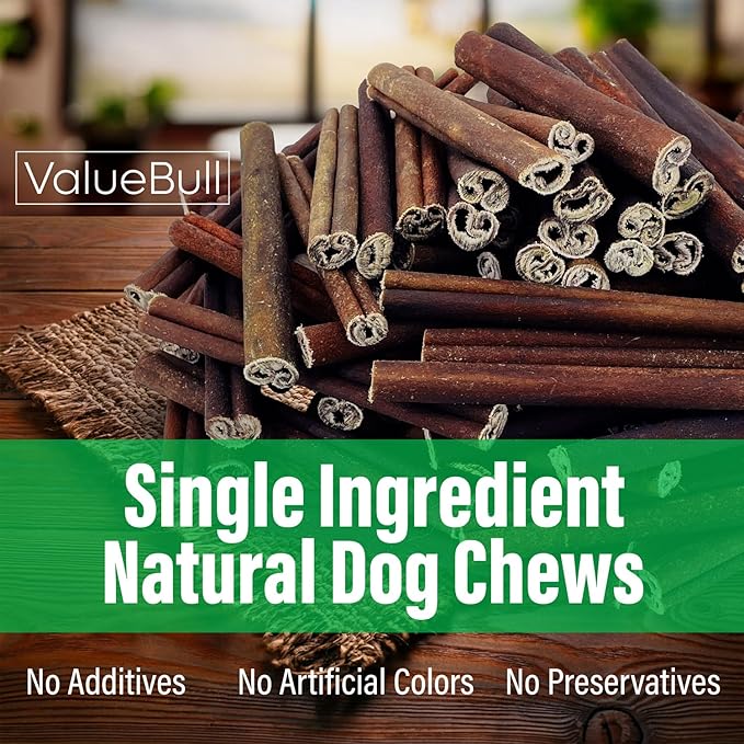 ValueBull Collagen Sticks for Dogs, 6 Inch Jumbo Chews, Natural Long-Lasting Dog Treats, 25 Count - Supports Joints, Skin & Coat with Chondroitin & Glucosamine