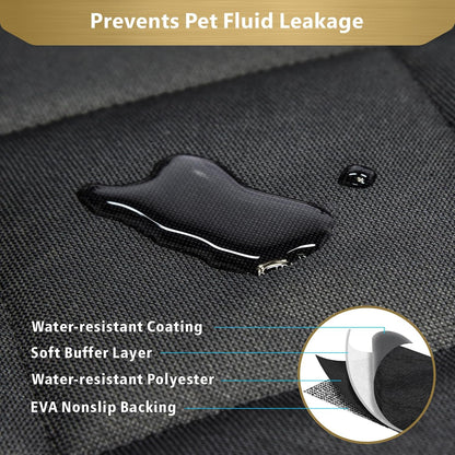 F-color SUV Cargo Liner for Dogs, Water Resistant Pet Cover Dog Seat Mat SUVs Sedans Vans with Bumper Flap Protector, Non-Slip, Large Size Universal Fit, Black - Pawvie