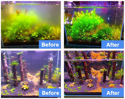 AQUANEAT Aquarium Filter 5W UV Bulb Green Water Killer Submersible Pump Filter 132 GPH for 75 Gallon Fish Tank