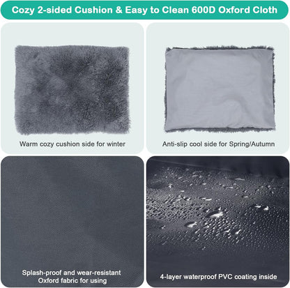 XL Indoor Dog House Dog Kennel Bed Mat with Cushion for Small Medium Large Dogs Cats, Winter Warm Cat Nest Puppy Cave Sofa Pet Products Easy Assembly, 33.9 * 26.8 Inches