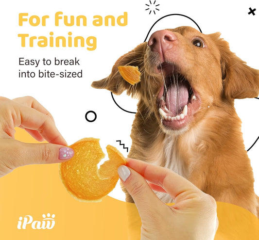 iPaw Chicken Chips Dog Treats for Puppy Training, All Natural Human Grade Dog Treat, Hypoallergenic, Easy to Digest (Chicken Chips)