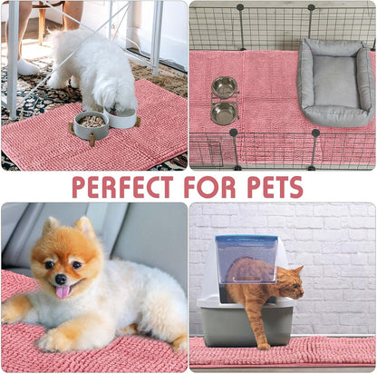 Amylove 4 Pcs Guinea Pig Cage Liner Guinea Pig Bedding Washable Fleece Pee Pads Reusable Small Animals Training Mat Small Animal Sleeping Bed for Bunny Hamster(Pink,16 x 24 Inch)