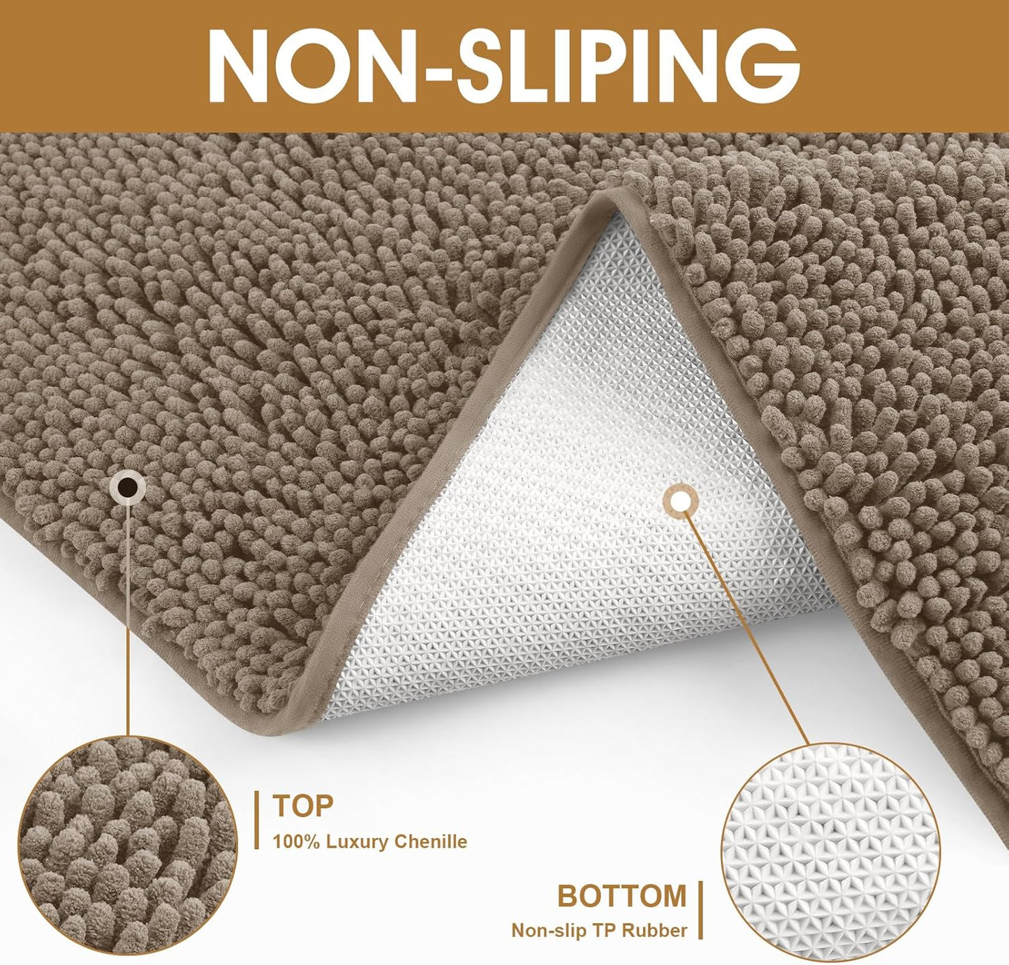 IM HOME Extra Large Dog Door Mats for Muddy Paws, Chenille Absorbent Dog Mats, Non Slip Heavy Mud Mat for Dogs, Soft Pet Mat for Entryway, Mud Paws, Inside Floor,71" x 25", Beige