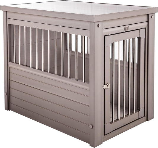 New Age Pet ecoFLEX Pet Crate/End Table, Small, Grey, Model:EHHC405S