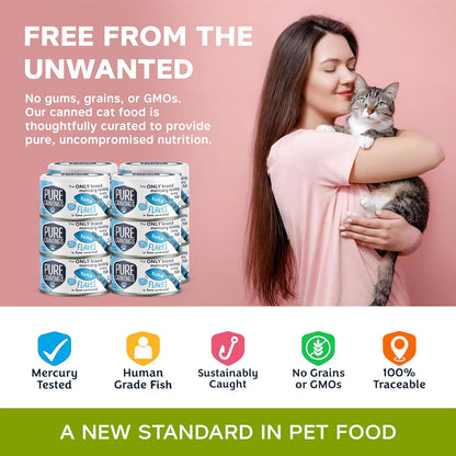 Tuna Flakes in Tuna Consommé, Canned Wet Cat Food Soup, 100% Mercury-Tested, Moist Can Fish, Grain-Free Protein, Non-GMO, 3oz, Pack of 12