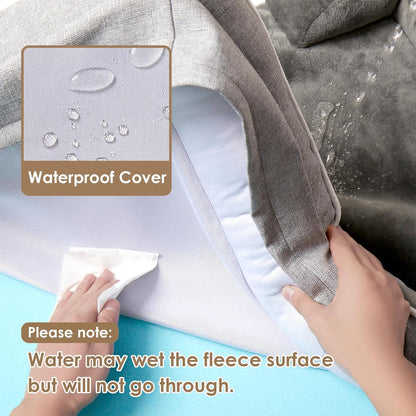 EHEYCIGA Orthopedic Dog Bed for Small Dogs, Waterproof Memory Foam Small Pet Beds with Sides, Non-Slip Bottom and Egg-Crate Foam Medium Dog Couch Bed with Washable Removable Cover, Grey