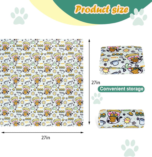 Cat Wrap for Cutting Nails and Grooming(27"x27"),Cat Restraint Wrap for Nail Clipping, Self-Adhesive Fabric Cat Swaddle Burrito Wrap for Nail Trimming (Cow Style)