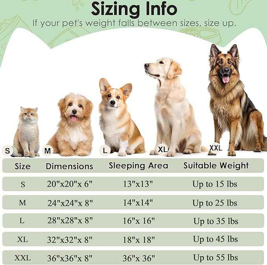 28in Large Dog Bed, Medium Size Dog and Cats, Calming Donut Bed for Puppy and Kitten, Washable Round Fluffy Pet Bed (Green)