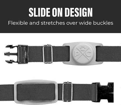 Pup Culture AirTag Dog Collar Holder - Extra-Durable, Lightweight, Protective Case for Tracking Your Pet Using Apple AirTag - Grey 1.5 Inch