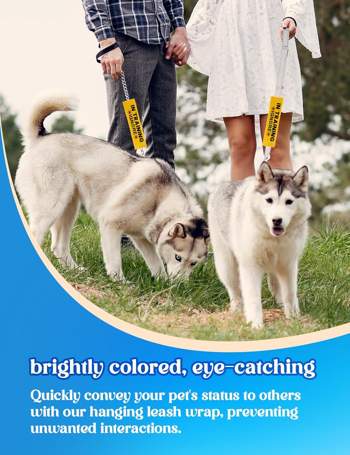Training Ignore Dog Sleeve - Funny Yellow Leash Wrap Alert Hanging ID Patch Tag, Service Dog Leash Wrap, Pet Birthday Gifts