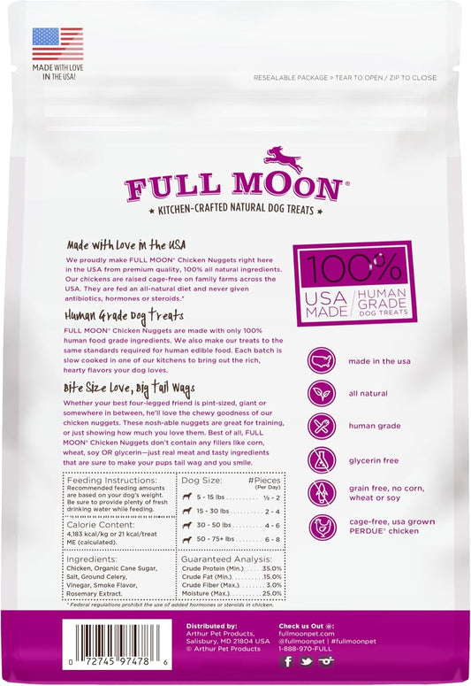 Full Moon Chicken Nuggets Healthy All Natural Dog Treats Human Grade Made in USA 12 oz