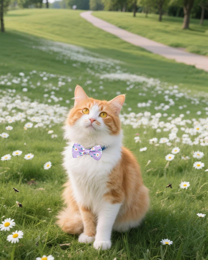 PET SHOW 10 Pack Floral Small Dog Bow Ties Sliding Collar Attachments Puppy Cats Spring Bowties for Medium Dogs Sunflower Rose Bowknots Party Holiday Pet Grooming Accessories(Small)