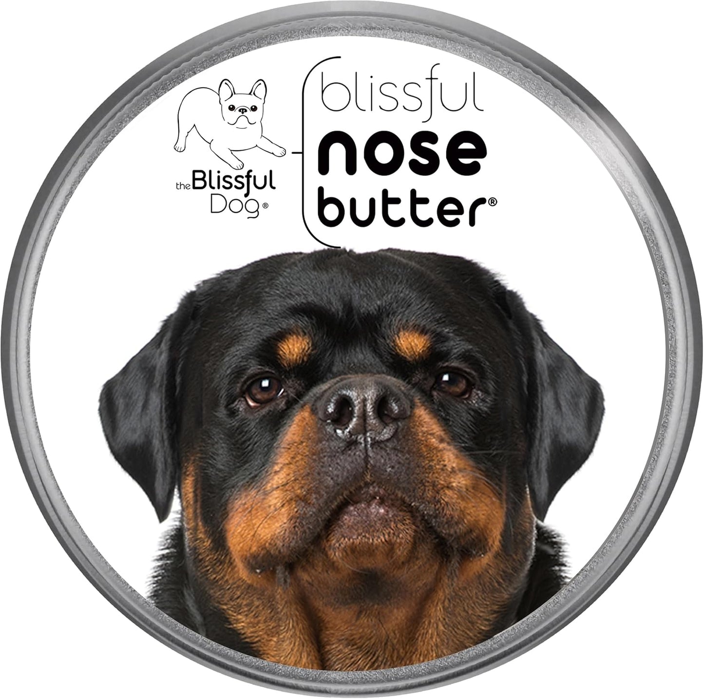The Blissful Dog Rottweiler Nose Butter for Dry, Cracked Skin, Lick-Safe Dog Nose Balm with Moisturizing Shea Butter, Almond, Olive, and Essential Oils, Pet Supplies, Uncented, 1 oz.