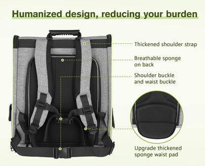 Pecute Pet Carrier Backpack with Shade Cover, Large Cat Carrier Backpack, Expandable Cat Backpack with Breathable Mesh for Medium Large Cats, Small Dogs, Dog Backpack Carrier for Travel Hiking - Pawvie