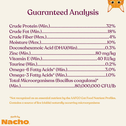 Made by Nacho Dry Cat Kibble 4lb Bag, High Protein Premium Cat Food with Freeze Dried Pieces, Sustainably-Caught Salmon, Whitefish & Pumpkin, Limited Ingredients, Single Bag